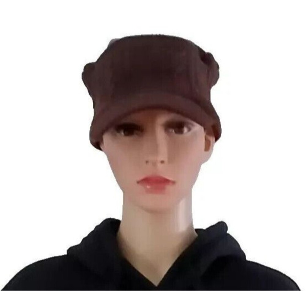 New NYE Page Boy Style Knit Hat Brown Classic Winter Casual